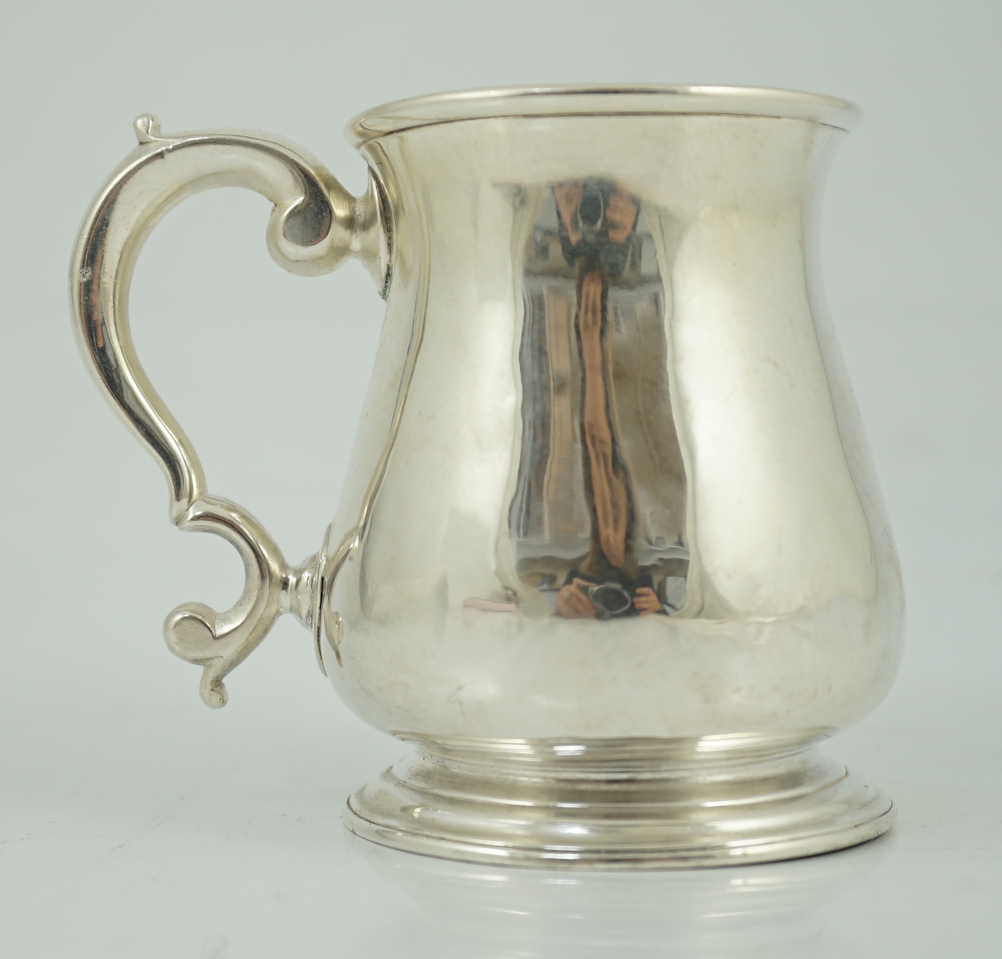 A George II silver baluster small mug, by Richard Bayley